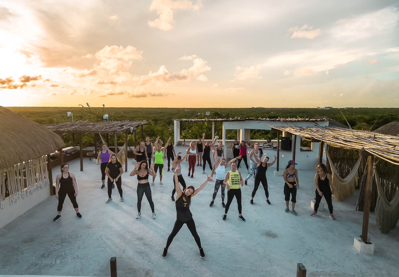 Rooftop sunset dance