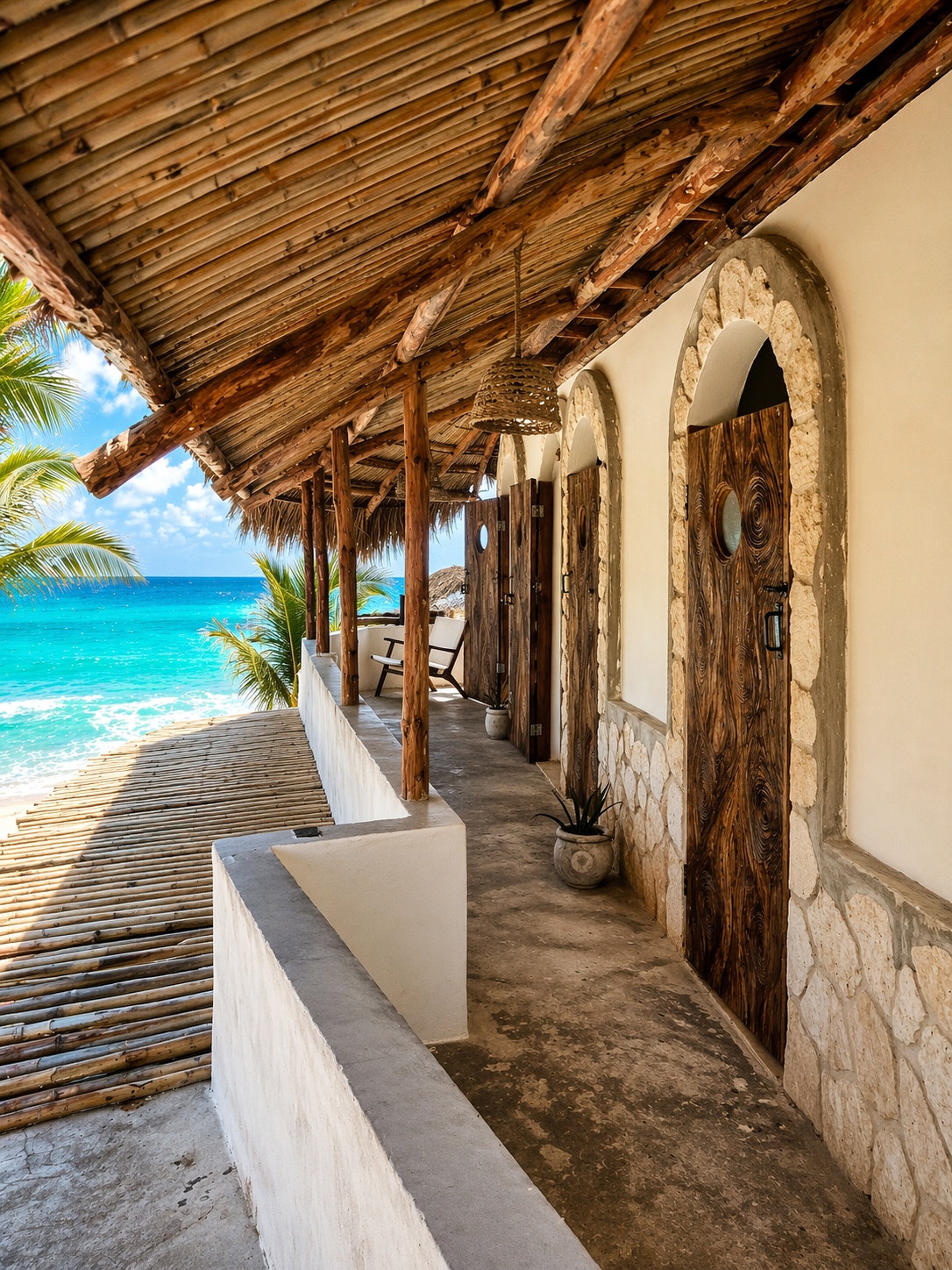 Skye Spa beachfront corridor at Chi Ka Amansala Tulum