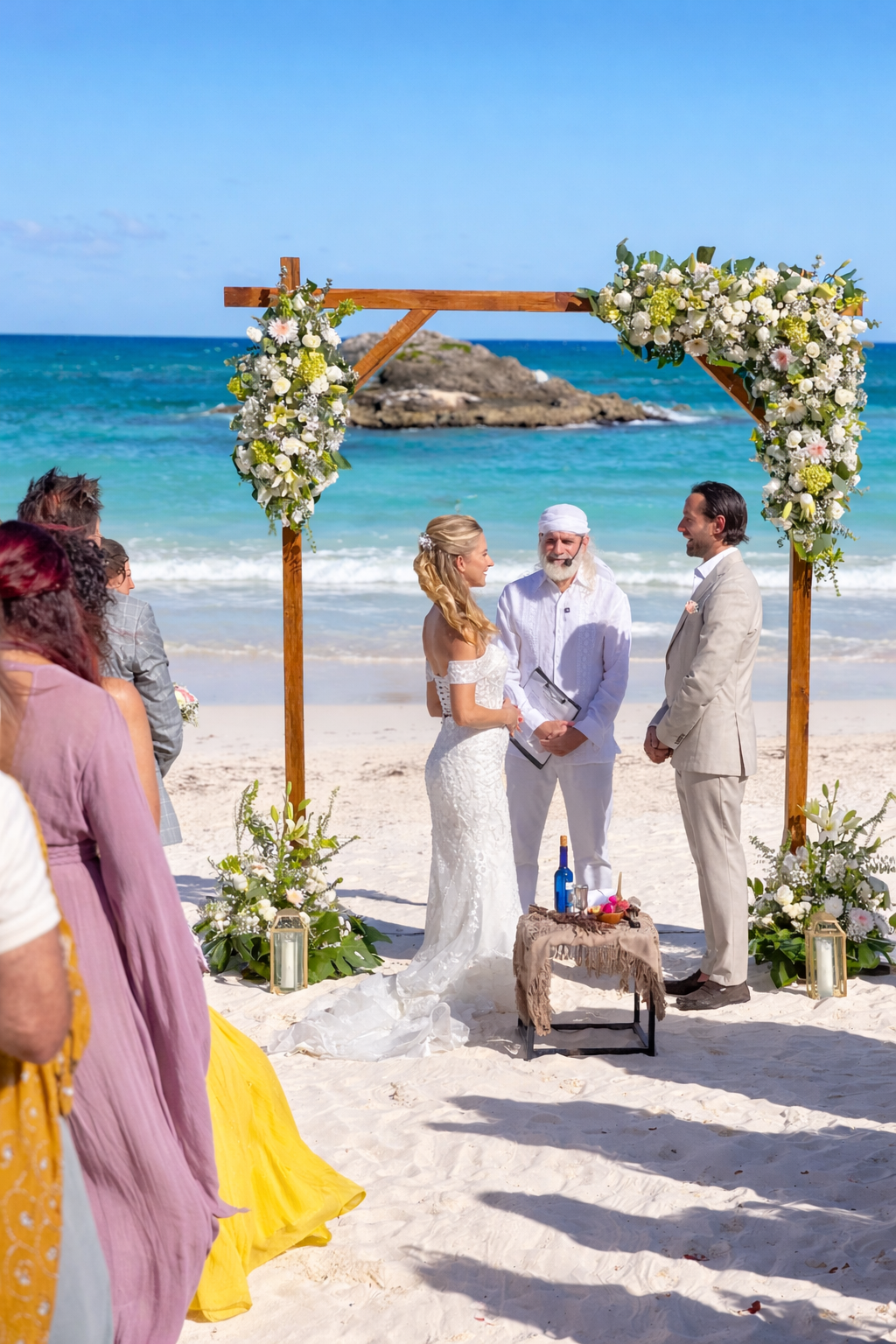 Beachfront wedding at Chi Ka Amansala Tulum
