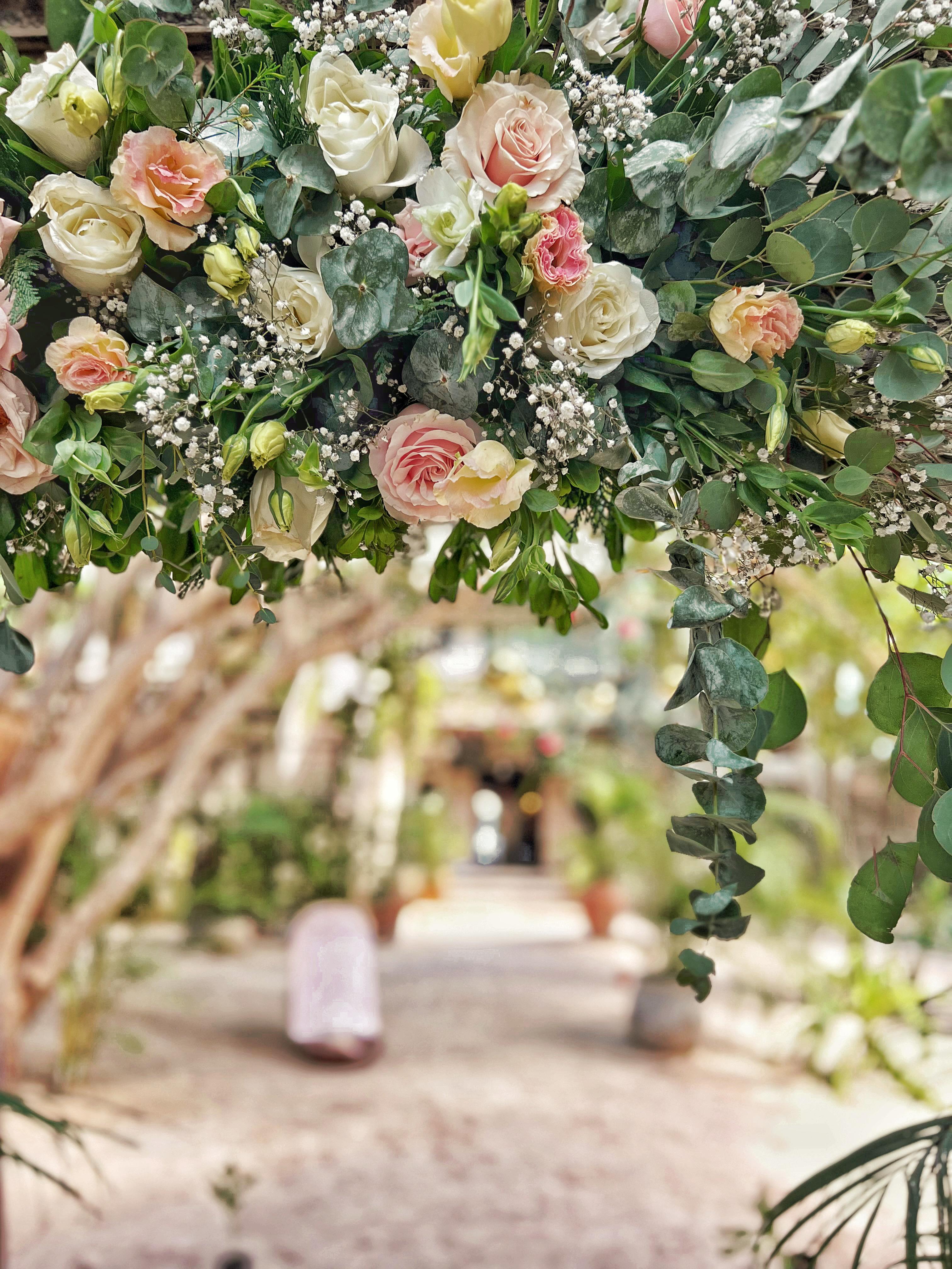 Wedding floral arch at Chi Ka Amansala Tulum